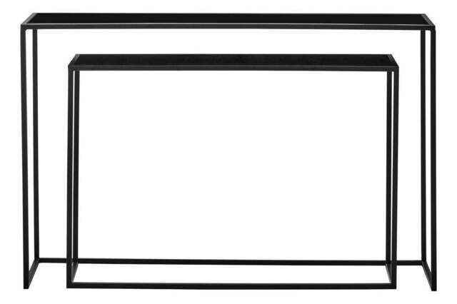 Banstead Set of Two Black Console Tables – Contemporary Nesting Console Tables - image 1