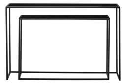 Banstead Set of Two Black Console Tables – Contemporary Nesting Console Tables - thumbnail 1