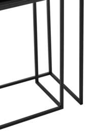 Banstead Set of Two Black Console Tables – Contemporary Nesting Console Tables - thumbnail 2