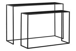 Banstead Set of Two Black Console Tables – Contemporary Nesting Console Tables - thumbnail 5