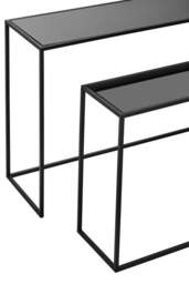 Banstead Set of Two Black Console Tables – Contemporary Nesting Console Tables - thumbnail 4