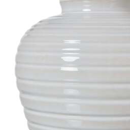 Clean & Serene: White Ceramic Pot Lamp & Linen Shade - thumbnail 3