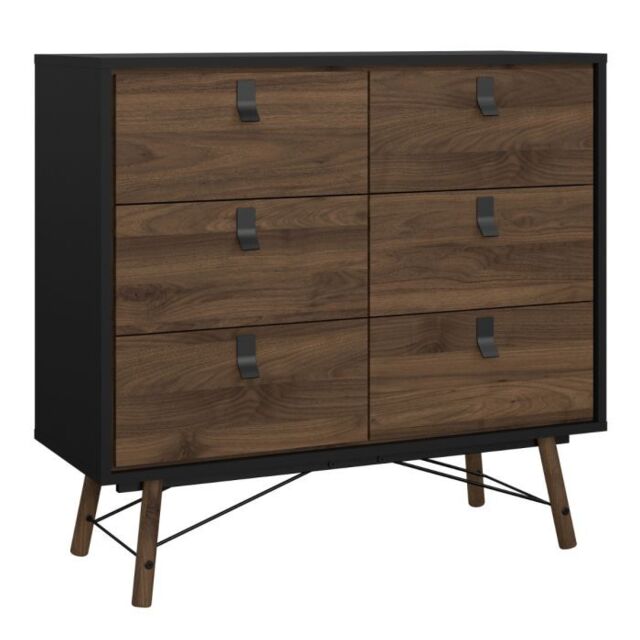 Matt Black 8 Drawer Double Dresser  Barcelona Collection - image 1