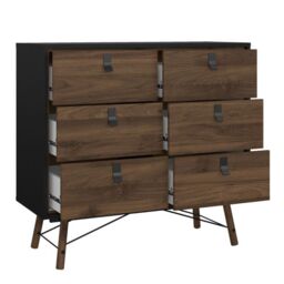Matt Black 8 Drawer Double Dresser  Barcelona Collection - thumbnail 4