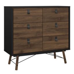 Matt Black 8 Drawer Double Dresser  Barcelona Collection - thumbnail 1