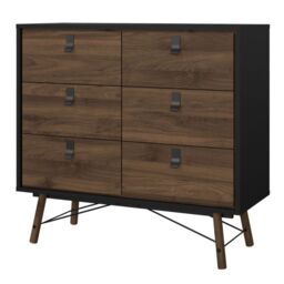 Matt Black 8 Drawer Double Dresser  Barcelona Collection - thumbnail 2