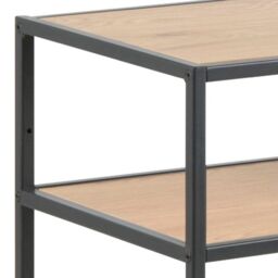 Seaford Console Table, 2 Shelves in Black and Oak - thumbnail 4