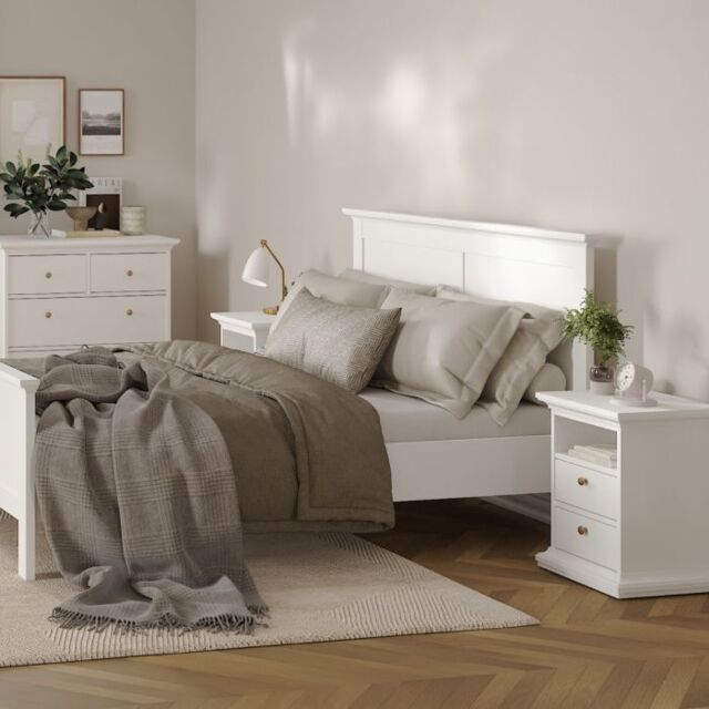 Paris Bedside 2 Drawers in White - image 1