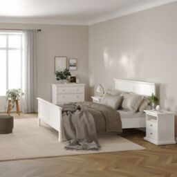 Paris Bedside 2 Drawers in White - thumbnail 4