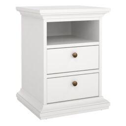 Paris Bedside 2 Drawers in White - thumbnail 2