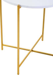 Wilmslow Two-Tier White & Gold Side Table – Contemporary Accent Table - thumbnail 3