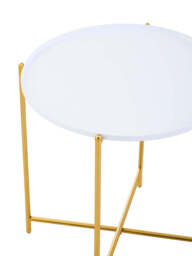 Wilmslow Two-Tier White & Gold Side Table – Contemporary Accent Table - thumbnail 4