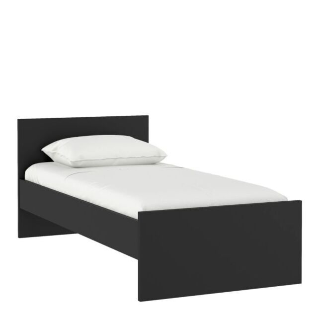 Naia Single Bed Frame 3ft (90x190cm) in Black Matt Finish - image 1
