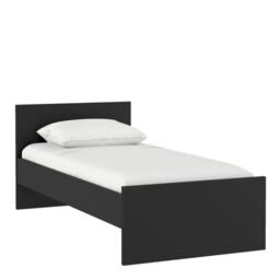 Naia Single Bed Frame 3ft (90x190cm) in Black Matt Finish