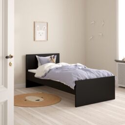 Naia Single Bed Frame 3ft (90x190cm) in Black Matt Finish - thumbnail 6