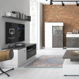 Zingaro 1 Door 1 Drawer TV Cabinet - thumbnail 3