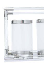 Aegean Double Candle Holder – Silver Steel & Acrylic - thumbnail 4