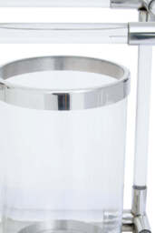 Aegean Double Candle Holder – Silver Steel & Acrylic - thumbnail 1