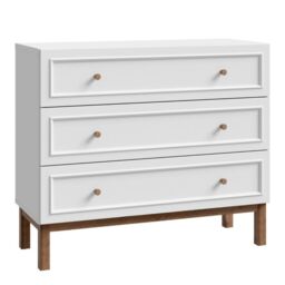 Wensley 3 Drawer Chest in Light Grey and Oak - thumbnail 2