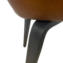 Junelle Dining Chair Vegan Leather Tan Wooden Leg SET OF 2 - thumbnail 5