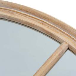 Washed Wood Round Window Style Mirror - thumbnail 3