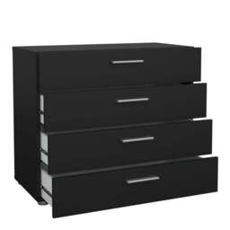 Pepe 3 Piece Bedroom Furniture Set – 2 Drawer Bedside, 4 Drawer Chest & 2 Door Wardrobe in Black - thumbnail 6