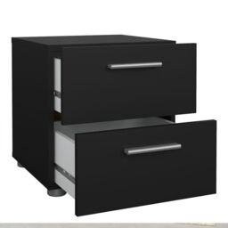 Pepe 3 Piece Bedroom Furniture Set – 2 Drawer Bedside, 4 Drawer Chest & 2 Door Wardrobe in Black - thumbnail 3