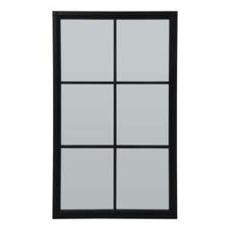 Large Black Wood Window Mirror