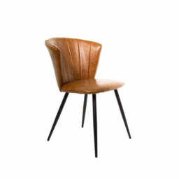 Quillera Dining Chair Vegan Leather Tan SET OF 2 - thumbnail 1