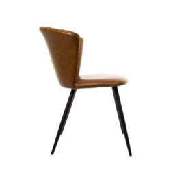 Quillera Dining Chair Vegan Leather Tan SET OF 2 - thumbnail 3