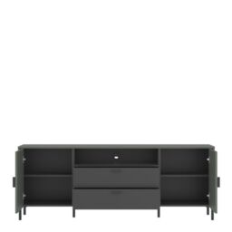 Arundel TV Cabinet 2 Door 2 Drawer 173cm wide 65cm High in Green/Grey - thumbnail 2