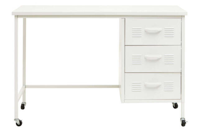 Arden 3-Drawer Desk in White - image 1