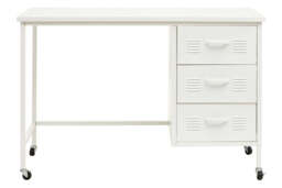 Arden 3-Drawer Desk in White - thumbnail 1