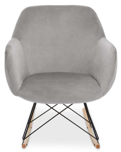 Fresco Small Rocking Chair – Grey Velvet - image 1