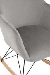 Fresco Small Rocking Chair – Grey Velvet - thumbnail 3