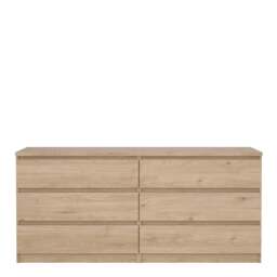 Naia Wide Chest of 6 Drawers in Jackson Hickory Oak - thumbnail 2