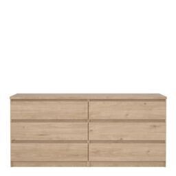 Naia Wide Chest of 6 Drawers in Jackson Hickory Oak - thumbnail 3