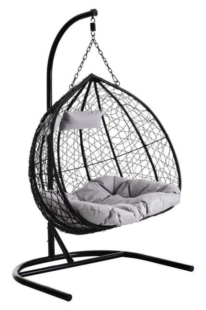 Reed Double Hanging Chair – Black - image 1