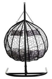 Reed Double Hanging Chair – Black - thumbnail 6
