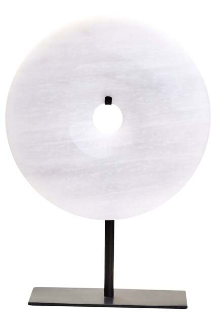 Sculpture Grey 20cm Round Marble Calvion Dia Disc Small - image 1