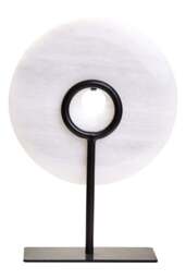 Sculpture Grey 20cm Round Marble Calvion Dia Disc Small - thumbnail 6