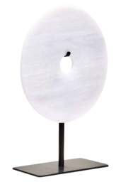 Sculpture Grey 20cm Round Marble Calvion Dia Disc Small - thumbnail 4