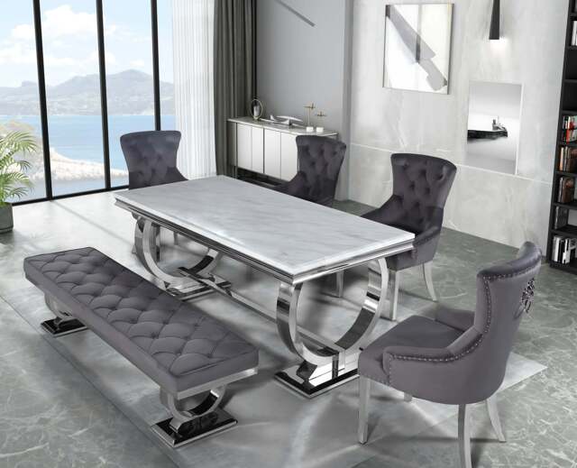Arriana Dining Table – Luxury Modern Statement Piece - Black and Gold Marble / 1.8 M - image 1