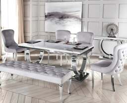 Arriana Dining Table – Luxury Modern Statement Piece - Black and Gold Marble / 1.8 M - thumbnail 2