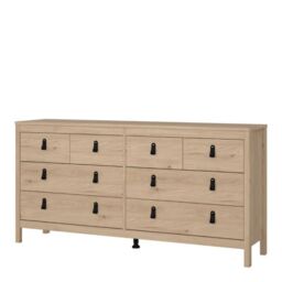 Barcelona Double Dresser 4+4 Drawers in Jackson Hickory Oak - thumbnail 2
