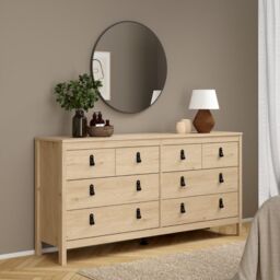 Barcelona Double Dresser 4+4 Drawers in Jackson Hickory Oak - thumbnail 6