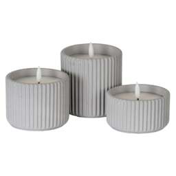 Luxe Collection Natural Glow Small Chalk Ribbed LED Candle - thumbnail 3