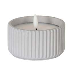 Luxe Collection Natural Glow Small Chalk Ribbed LED Candle - thumbnail 2