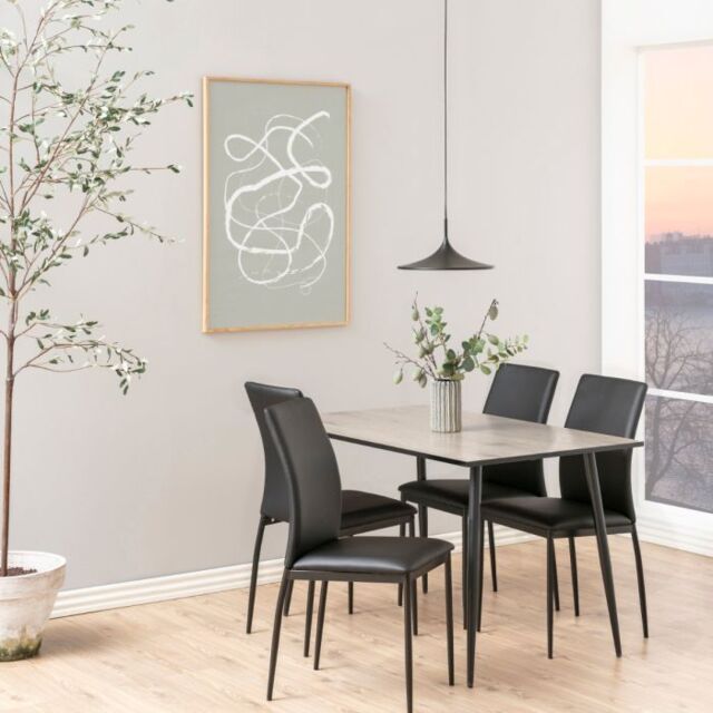 Wilma Dining Table with White Oak Top & Black Legs - image 1