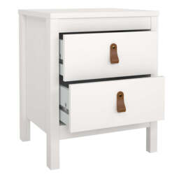 Barcelona Package - Bedside Table 2 Drawers + Chest 5 Drawers + Wardrobe with 2 Doors in White - thumbnail 3